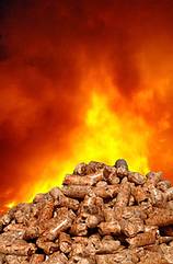 Pellets on fire